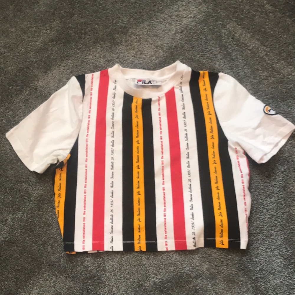 Fila multi colored striped half top